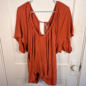 Free People Beach flowy orange top SIZE XS
